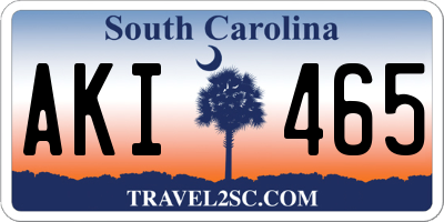 SC license plate AKI465