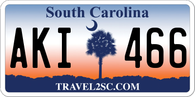 SC license plate AKI466