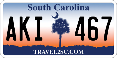 SC license plate AKI467