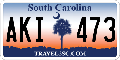 SC license plate AKI473