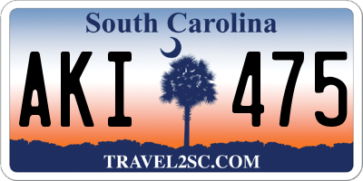 SC license plate AKI475