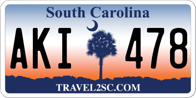 SC license plate AKI478