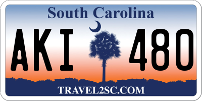 SC license plate AKI480
