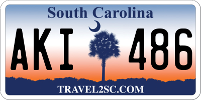 SC license plate AKI486