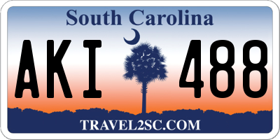 SC license plate AKI488