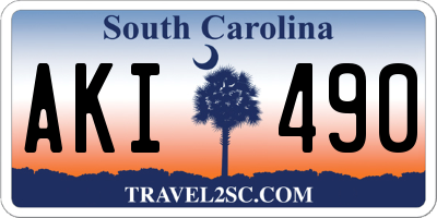 SC license plate AKI490
