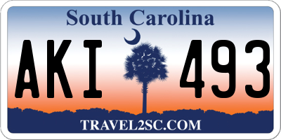 SC license plate AKI493