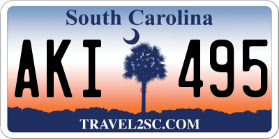 SC license plate AKI495