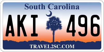SC license plate AKI496