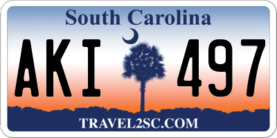 SC license plate AKI497