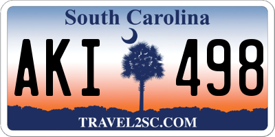 SC license plate AKI498