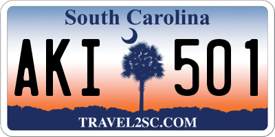 SC license plate AKI501
