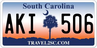 SC license plate AKI506