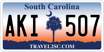 SC license plate AKI507