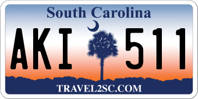 SC license plate AKI511