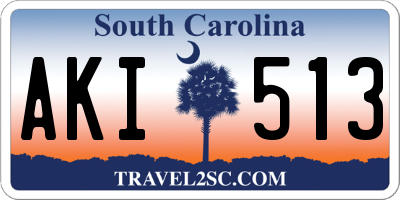 SC license plate AKI513