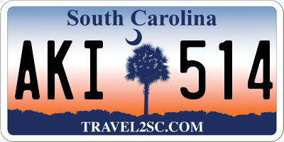 SC license plate AKI514