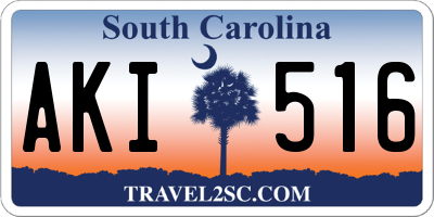 SC license plate AKI516