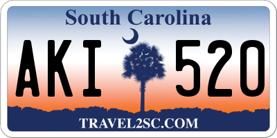 SC license plate AKI520