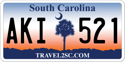 SC license plate AKI521