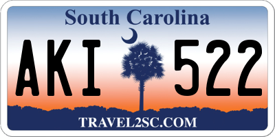 SC license plate AKI522