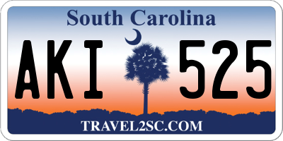 SC license plate AKI525