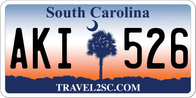 SC license plate AKI526