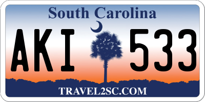 SC license plate AKI533