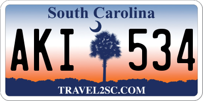 SC license plate AKI534