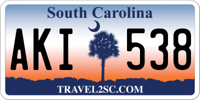 SC license plate AKI538