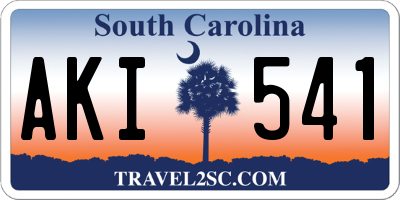SC license plate AKI541