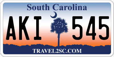 SC license plate AKI545