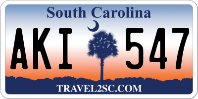 SC license plate AKI547