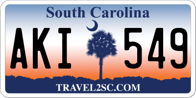 SC license plate AKI549