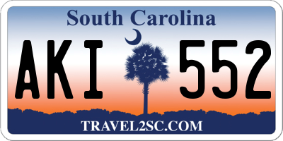 SC license plate AKI552