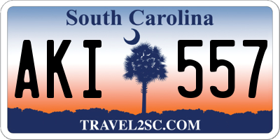 SC license plate AKI557