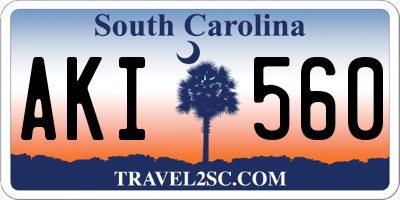 SC license plate AKI560