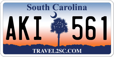 SC license plate AKI561