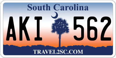 SC license plate AKI562
