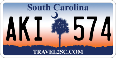 SC license plate AKI574