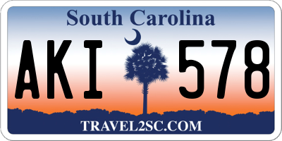 SC license plate AKI578