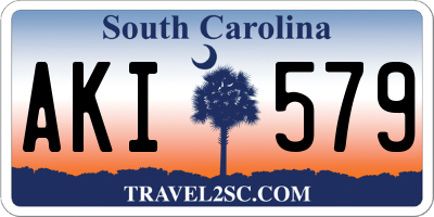 SC license plate AKI579