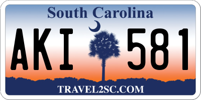 SC license plate AKI581