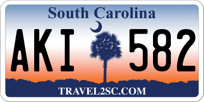 SC license plate AKI582