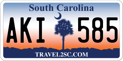 SC license plate AKI585