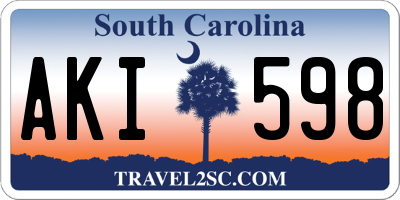 SC license plate AKI598