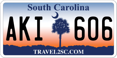 SC license plate AKI606