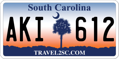 SC license plate AKI612