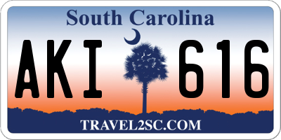 SC license plate AKI616