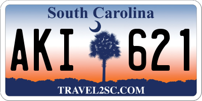 SC license plate AKI621